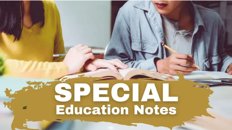Special Education Notes: Document of Individual Support
